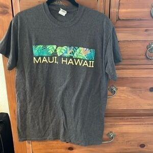 Gildan Women’s Gray And Green Maui Tee Size Medium EUC